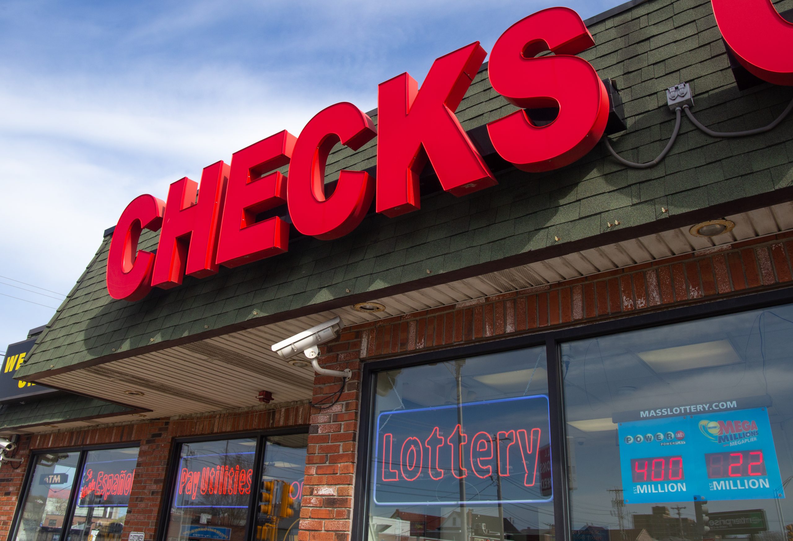 Storefront of lottery retailer in Massachusetts